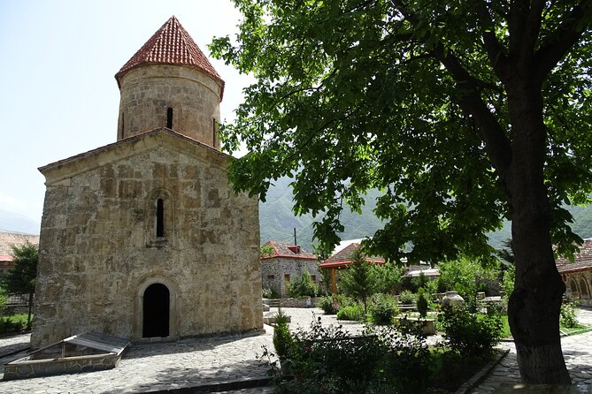 Azerbaijan tour in 2 days/Sheki+Lahij+Gabala up to Georgia Border - Ismayilli suspension bridge above the river