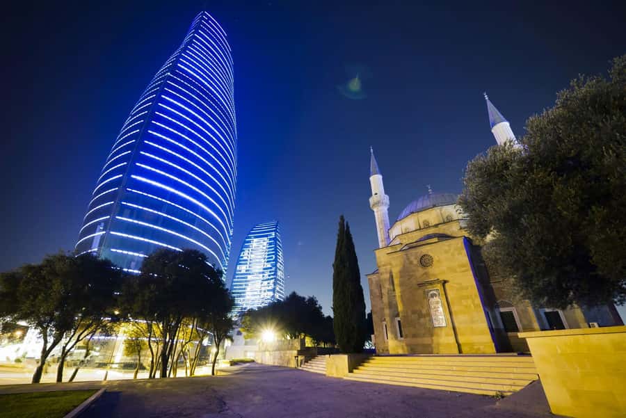 Baku Lights Night Tour with Hotel Pickup - Flag Square and the Caspian waterfront by vehicle