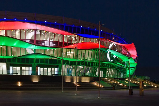 Baku Lights: the Night Tour illuminated by Baku lights - Passing the National Gymnastic Arena and Olympic Stadium