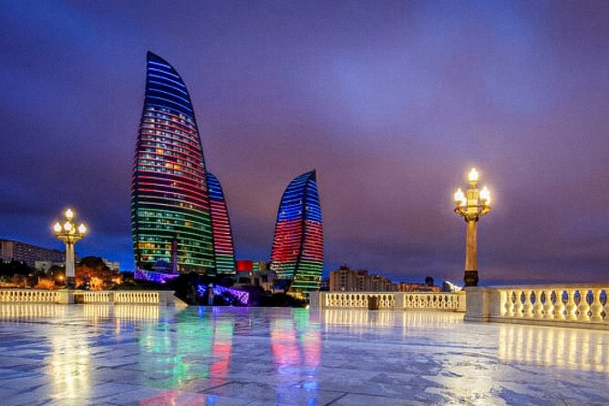 Baku Night City Tour Discover the Magic of Illuminated Landmarks - Highland Park and the Caspian View
