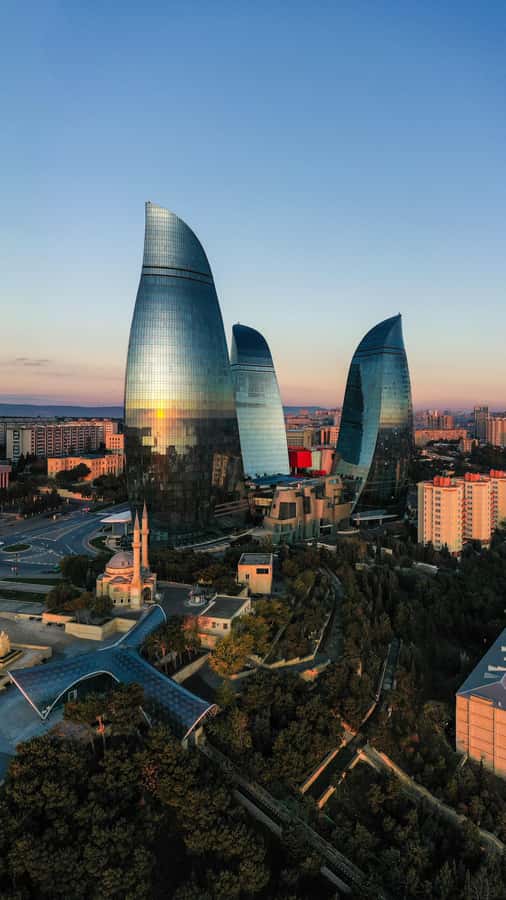 Baku: Night Panoramic Group Tour with Flame Towers 1 - Highland Park gives you the big Baku view