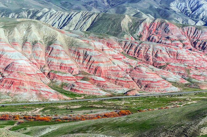 Guba Shahdag Azerbaijan Discover Nature’s Winter Wonderland - Candy Cane Mountain’s Red and White Rock